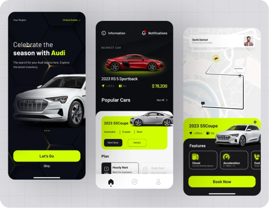 Audi Car Rental Mobile App Design