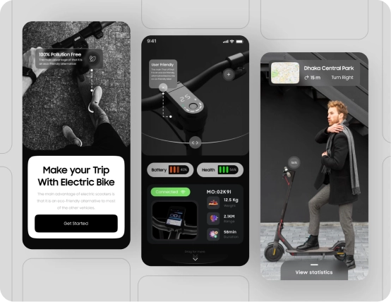 Smart Scooter Mobile App Design Exploration