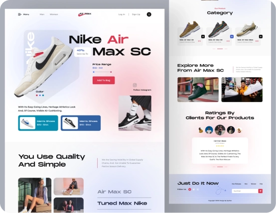 Nike Sneakers Landing Page Design
