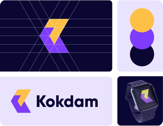 Kokdam Brand Identity Design With K Letter Logo